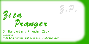 zita pranger business card